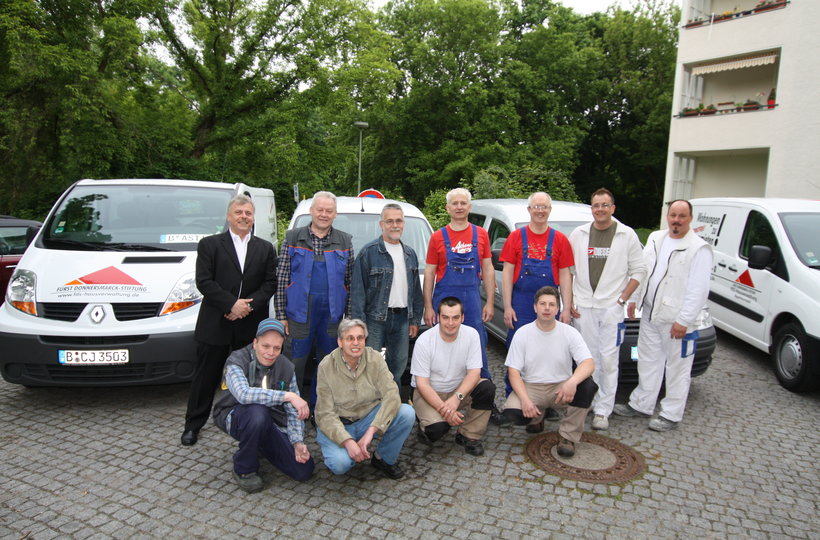 Die Handwerker des Reparaturmobils